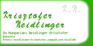 krisztofer neidlinger business card